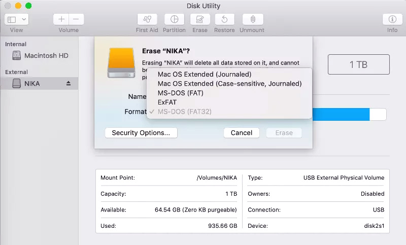 external hard drive not showing up mac disk utility